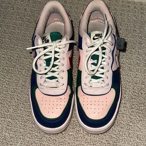 Womens color lock Air Force Ones. 9.5